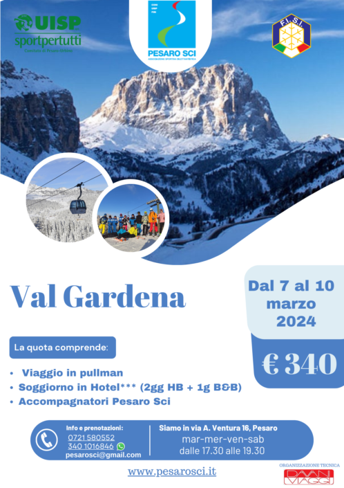 val gardena con pesaro sci